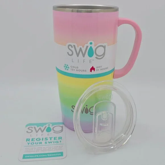 NEW, NWT 22oz Swig Over the Rainbow Insulated Mug Coffee Tumbler Retired Design - Picture 7 of 9